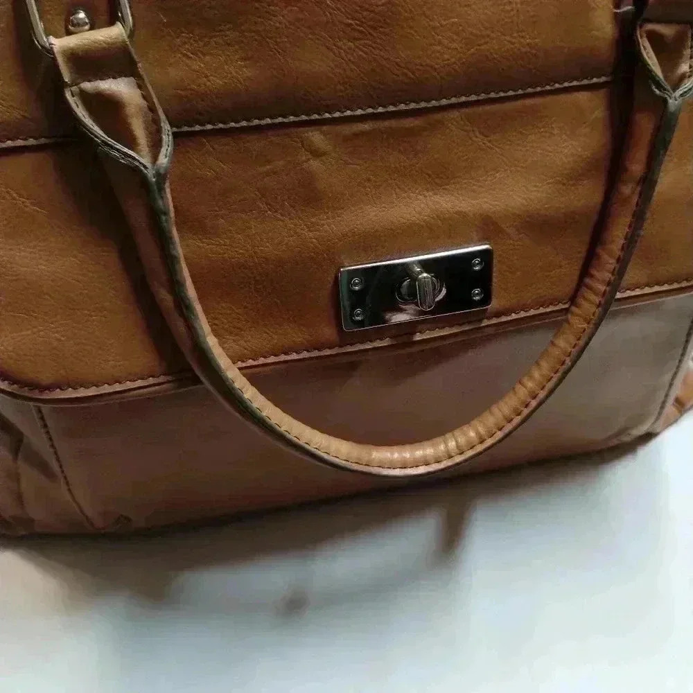 Leather old money Vintage briefcase computer bag merona  Y2K